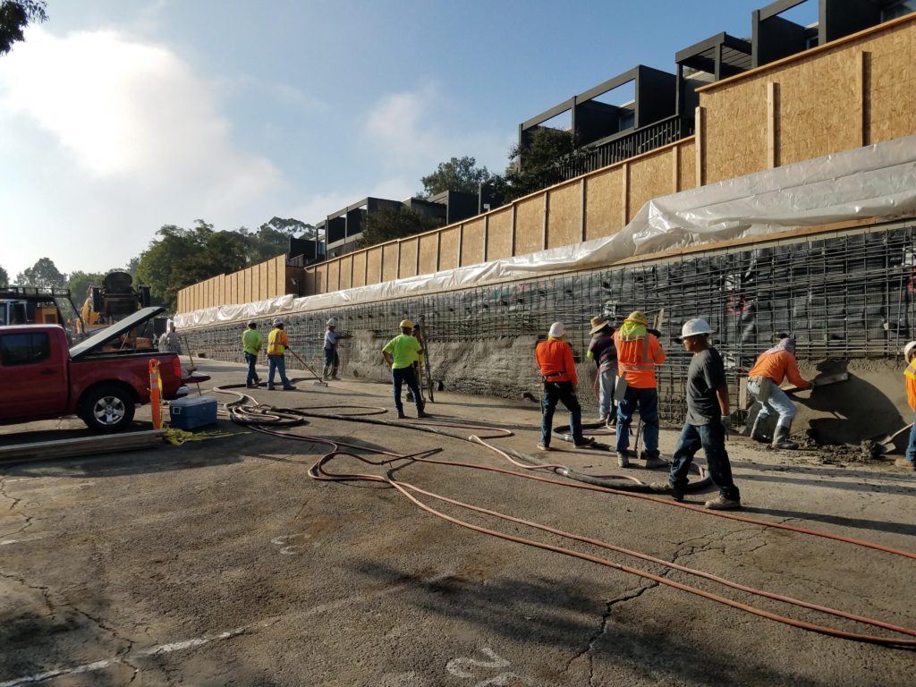 shotcrete concrete retaining walls california